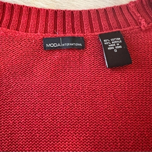 VICTORIA’S SECRET Moda International Maroon Scoop Neck S Long Puff Sleeve - Picture 4 of 8